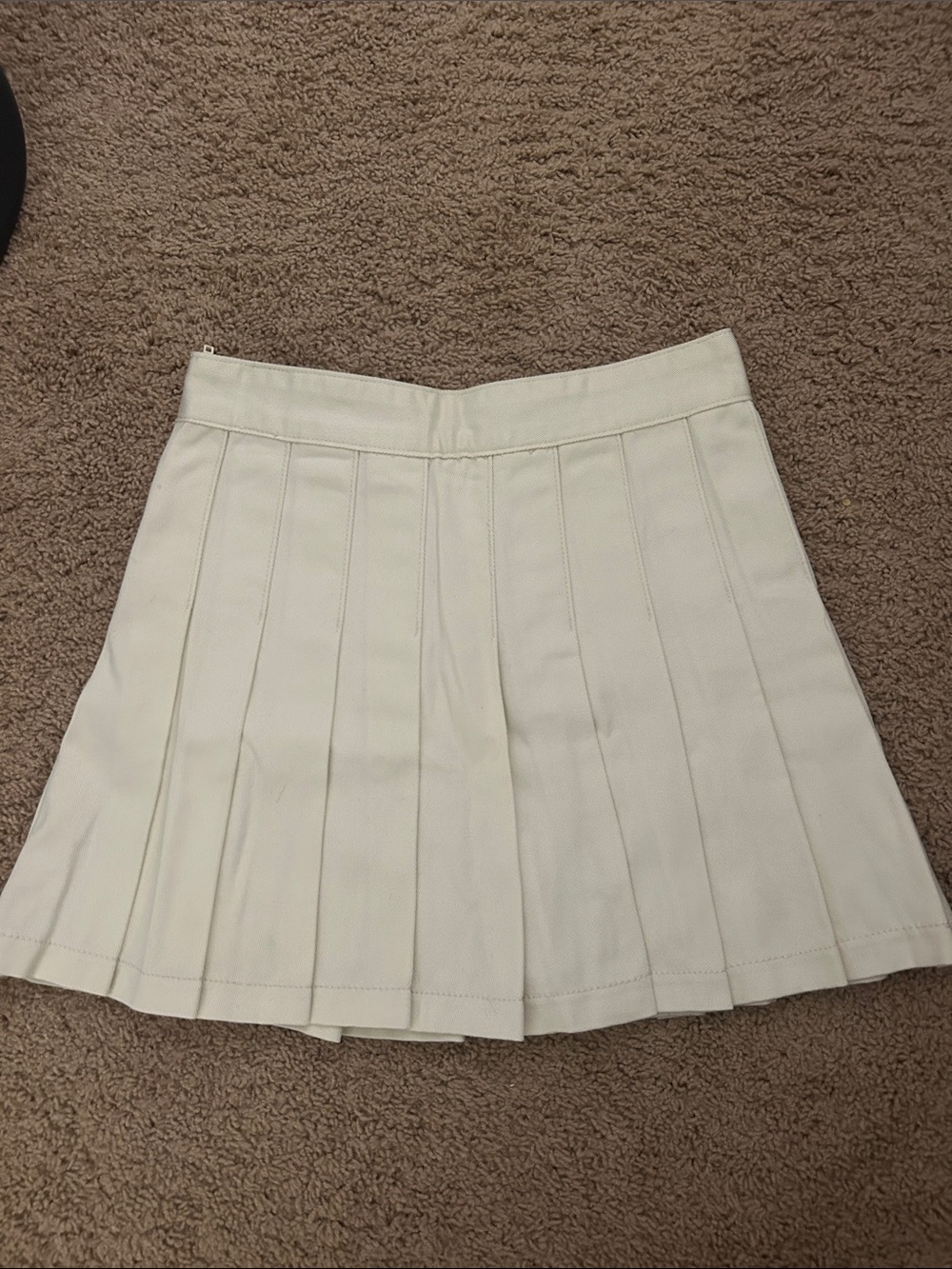 Brandy melville Classic Pleated Mini Skirt in Ivory